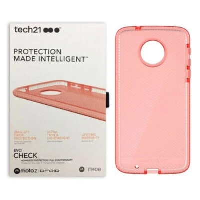 For Motorola Moto Z Droid Tech21 Evo Check Drop Protection Case - Pink - Image 1 of 4