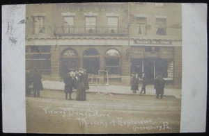 Greensburg PA Miller's Drug Store Morning of Hotel Rappe Explosion RPPC Postcard - Picture 1 of 2