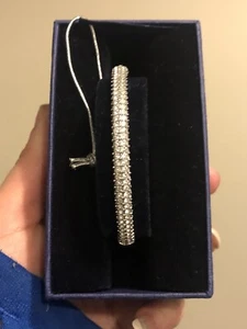 Swarovski Stone Bangle Silver Stainless Steel New In Gift Box Size Small Bridal - Picture 1 of 12