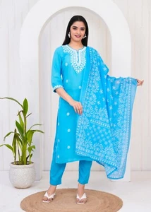 Traditional Indian Kurti Set with Pant and Dupatta – Ethnic Wear for Women - Picture 1 of 6