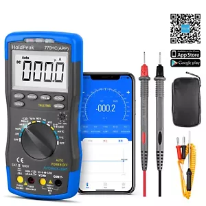 Digital Multimeter AC/DC Current Voltmeter Ohm TRMS 6000 Counts Capacitance Test - Picture 1 of 8