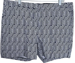 Boden Richmond Shorts Navy Blue & White Geometric Print SIze 16 - Picture 1 of 8