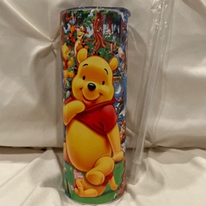 Disney Winnie the Pooh & Friends Insulated Tumbler 20oz Stainless Steel & Straw - Picture 1 of 7
