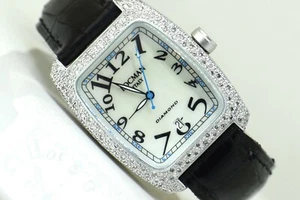 LOCMAN DIAMOND REF 488 Diamond Pave White Women's Watch 32 mm  - Picture 1 of 5