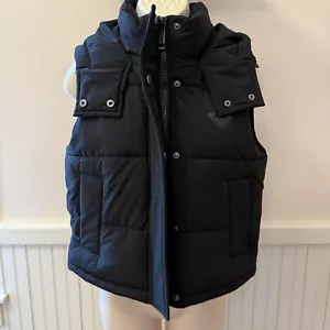 New ROXY Women’s Black Hooded Water Resistant PUFFER VEST Size XS - Picture 1 of 6