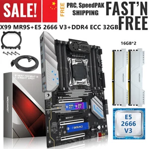 X99 Motherboard LGA 2011-3 + Xeon E5 2666 V3 CPU 32G DDR4 ECC RAM WIFI NVME M.2 - Picture 1 of 11