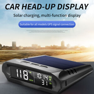 Car HUD Head Up Display Wireless Solar Digital GPS Speedometer Vehicle Universal