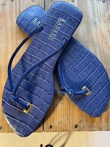 LAUREN RALPH LAUREN DAMEN Größe 8 SCHUHE BLAU SANDALEN GEPRÄGTES KROKO-DESIGN LEDER - Bild 1 von 9