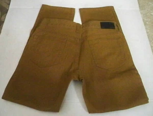 PANTALONES VAQUEROS DE MEZCLILLA DE SARGA DELGADOS PARA HOMBRES CHICOS BULLHEAD GRAVELS ORO MOSTAZA NUEVOS $55 - Imagen 1 de 1