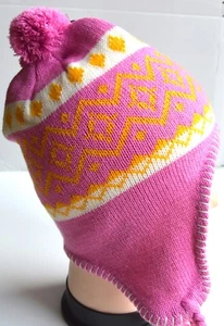 NUEVO Mujer Hombre Unisex Rosa Amarillo Zigzag Patrón Nepal Sombrero Invierno Navidad - Imagen 1 de 3