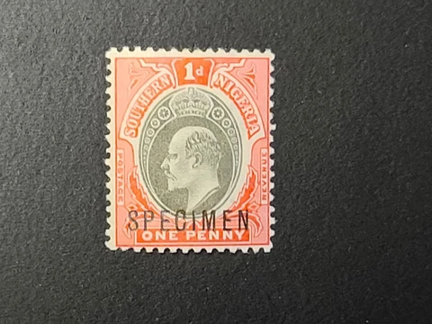Southern Nigeria Specimen Stamp One Penny 1d KEVII Cover