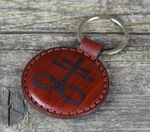 Handmade Leviathan Cross Keychain, Pentacle Key fob, Satan accessories. - Picture 1 of 5