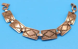 Vintage Native American Grand Tetons Copper 6 1/2" Bracelet EUC - Picture 1 of 5