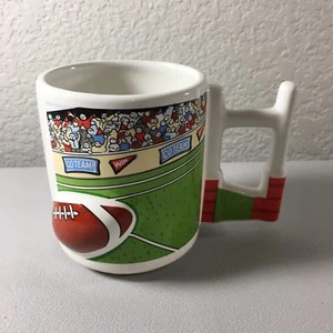 Ceramic Football Coffee Tea Mug 3D Field Goal Post Handle Sports Fan - Picture 1 of 8