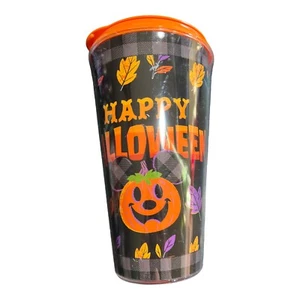 Disney Acrylic Double Walled Tumbler Mickey Mouse Pumpkin Happy Halloween - Picture 1 of 4