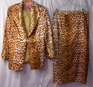Suits of God In Church Rock Anzug Größe 14 Faux Leopardenmuster Poly sehr guter Zustand - Bild 1 von 6