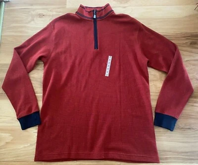 Nuevo sin etiquetas Top informal Junction West granate/azul 1/4 cremallera mezcla de algodón manga larga M-L Foto 1 de 4