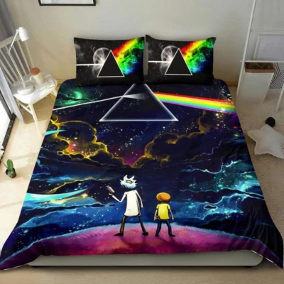 Rick And Morty Lovers - The Dark Side Of The Moon Duvet Cover Set (4pcs) - Image 1 of 2