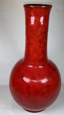 Vintage 1960s MCM Red Bitossi Rosso Bulbous Art Pottery Vase - Italy 12” RARE - Image 1 of 4
