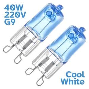 2x 40W G9 Cool White Clear Halogen Bi-Pin Light Globe Bulb Oven Halopin 220-240V - Picture 1 of 3
