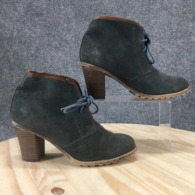 Botas talladas con volantes para mujer 8,5 M verde oscuro gris ciprés chukka botín al tobillo gamuza Foto 1 de 4