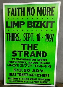 Póster de concierto Faith No More & Limp Bizkit 18 de septiembre 1997 estampado en bloque - Imagen 1 de 5