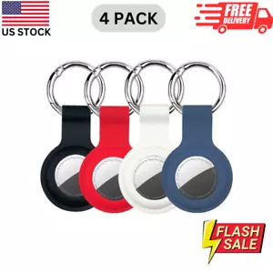 4 Pack Apple AirTag Holder and Keychain Set for Collars Luggage and Key US Stock - Picture 1 of 6