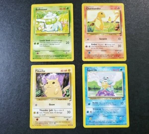 Pokemon Base Set 2 - Lote de 4 Favoritos - Charmander Bulbasaur Pikachu Squirtle - Imagen 1 de 8