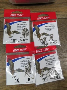 EAGLE CLAW (4 PACK) Offset Worm & Chunk Bait Holder Bronze #6 10pc - Picture 1 of 7
