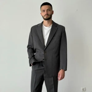 Vintage 1960s Austrian Style Men's Single Breasted HBT Two Button Suit SIZE M/L - Picture 1 of 7