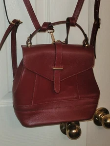 Divina Firenze rot italienischer Leder Rucksack Schultertasche Handtasche - Bild 1 von 12