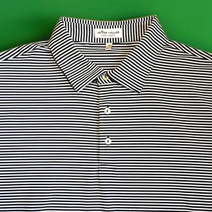 Peter Millar Summer Comfort Golf Polo Shirt Mens XL Blue White Stripes Stretch - Picture 1 of 9