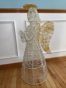 Vintage 3ft angel Plastic Spaghetti With Metal Frame Needs Lights - Picture 1 of 6