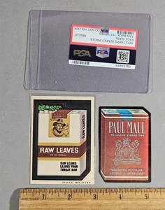 1973 TOPPS WACKY PACKS RAW LEAVES TAN BACK 3rd SERIES & A PAUL MAUL STICKER ONLY - Picture 1 of 5