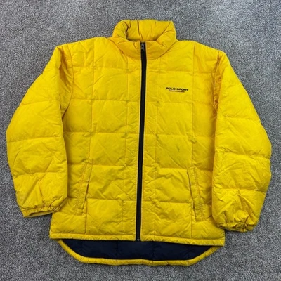 Chaqueta acolchada Polo Sport Ralph Lauren vintage para hombre XL amarilla relleno cremallera Foto 1 de 4