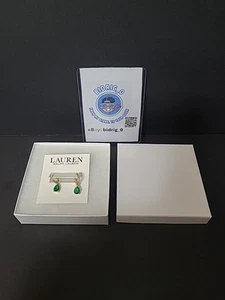Lauren Ralph Lauren Stone & Crystal Pear Dangle Hoop Earrings IN A GIFT 🎁  - Picture 1 of 5