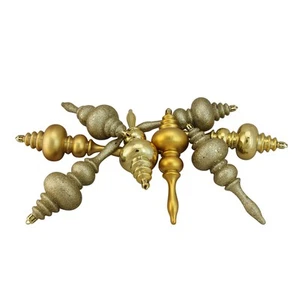 Northlight 8ct Gold Regal 4-Finish Shatterproof Finial Christmas Ornaments 7" - Picture 1 of 1