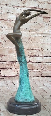  ESCULTURA ESTÁTUA VINTAGE BRONZE METAL NU EXPRESSIONISTA MULHER ABSTRATA - Imagem 1 de 4