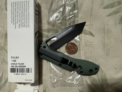 Cuchillo de Bolsillo 5.11 Tactical 51142 Charlie Folder Linerlock Tanto Combo Edge-Excelente Foto 1 de 4