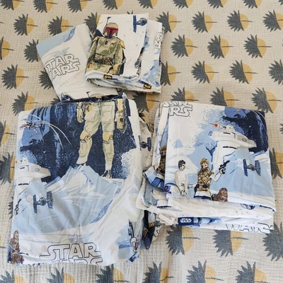 Juego de sábanas Pottery Barn X Star Wars tamaño completo Empire Strikes Back plano/ajustado  Foto 1 de 4