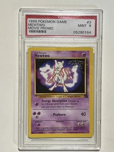 1999 POKEMON GAME MOVIE MOVIE PROMO #3 MEWTWO PSA 9 - Picture 1 of 2