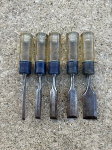 Sears Craftsman 9-36829 5-Piece Wood Chisel Set 1/4" through 1-1/4" USA VTG - Picture 1 of 5