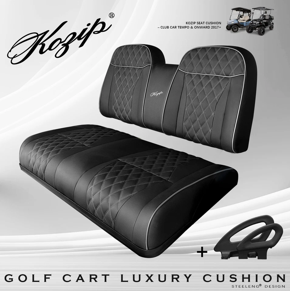'KOZIP' CLUB CAR TEMPO/ONWARD GOLF CART FRONT SEAT/BACKREST CUSHION SET (BLACK) - Image 1 of 1