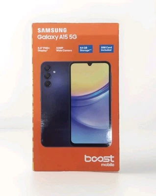 @ Boost Mobile Samsung Galaxy A15 5G 4GB/64GB 6.5" Blue Prepaid Phone 🆕 - Image 1 of 4