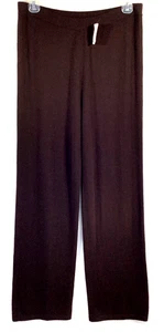 NWT NEIMAN MARCUS COLLECTION Size XL 100% Cashmere Straight-Leg Pants in Brown - Picture 1 of 8