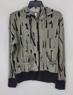 Chaqueta Lucy Mujer Gris Mediana Negra Geo Estampado Cremallera P Ropa Deportiva Con Capucha Foto 1 de 4