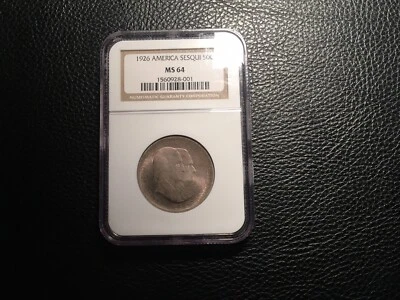 1926 Sesquicentennial comm. half NGC 64 uncirculated Few Light Scratches Holder - Image 1 of 4