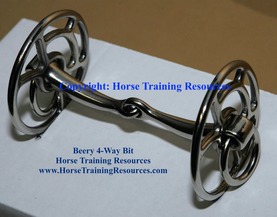 Prof Jesse Beery 4-Way Riding Training Driving Bit Snaffle w/ Instructions NEW - Image 1 of 3
