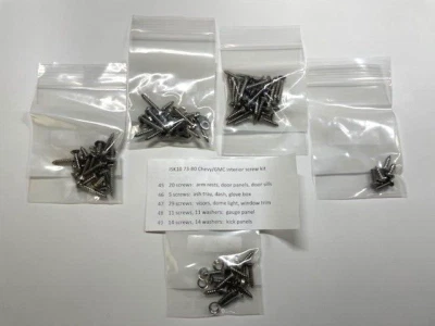 109 Piece Stainless Steel Interior Screw Set For 1973-1980 Chevy and GMC Trucks - Image 1 of 3