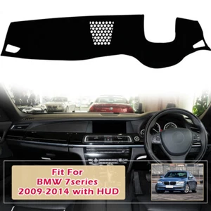 Black For BMW 7 Series 2009-2014 With HUD Dashmat Dashboard Mat Sun Visor Pad - Picture 1 of 10